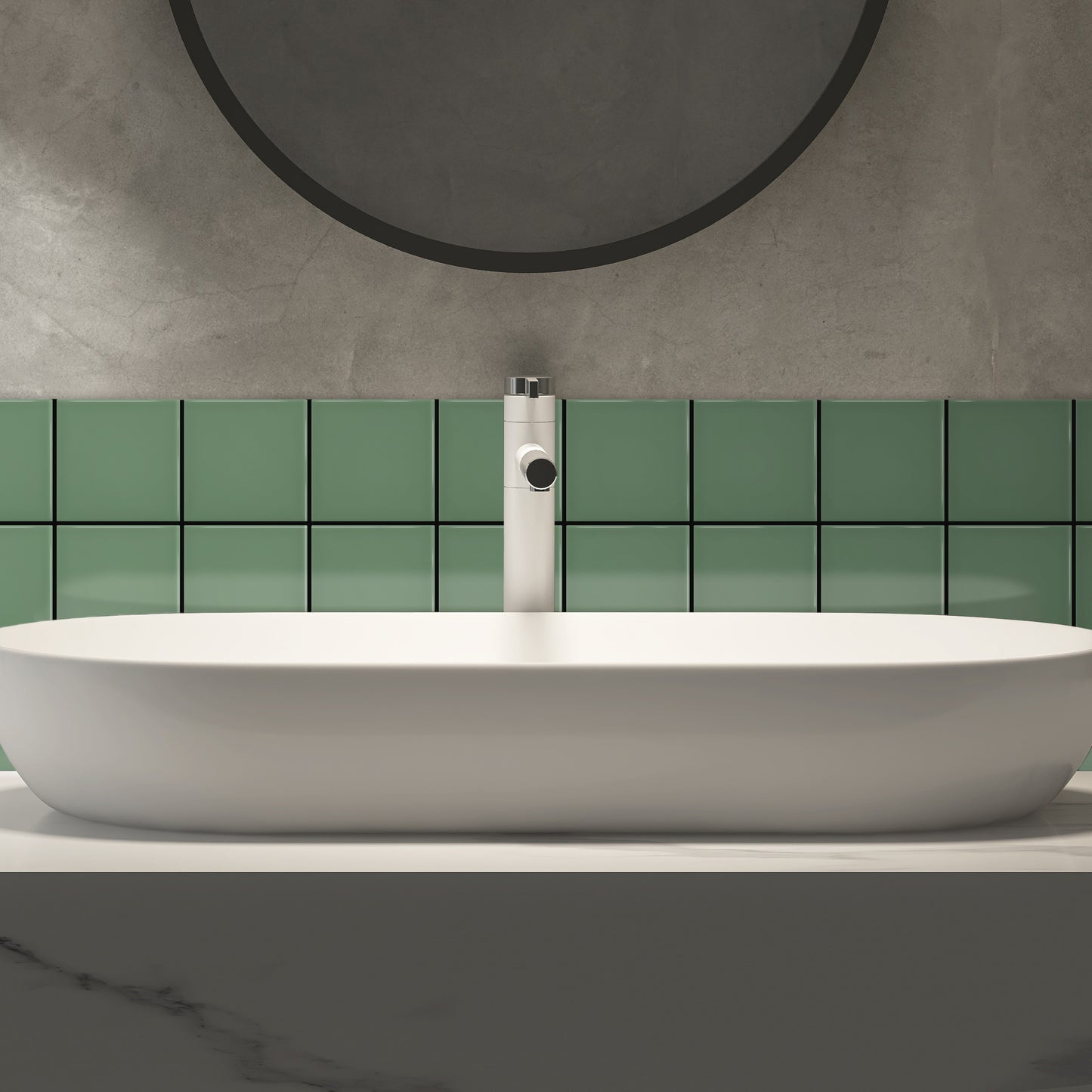 Bano-con-Azulejo-color-verde-oscuro