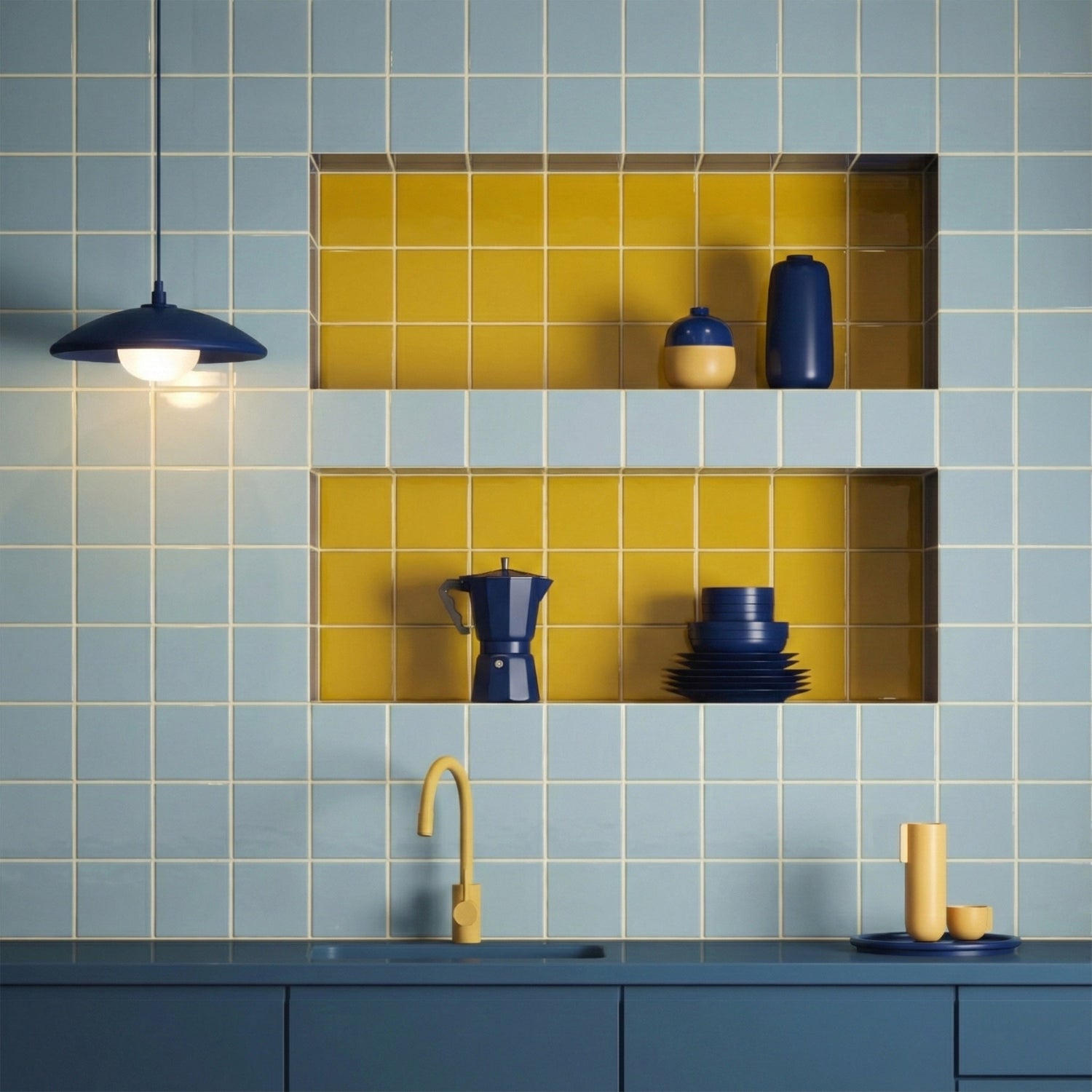 Azulejo de baño en color verde claro