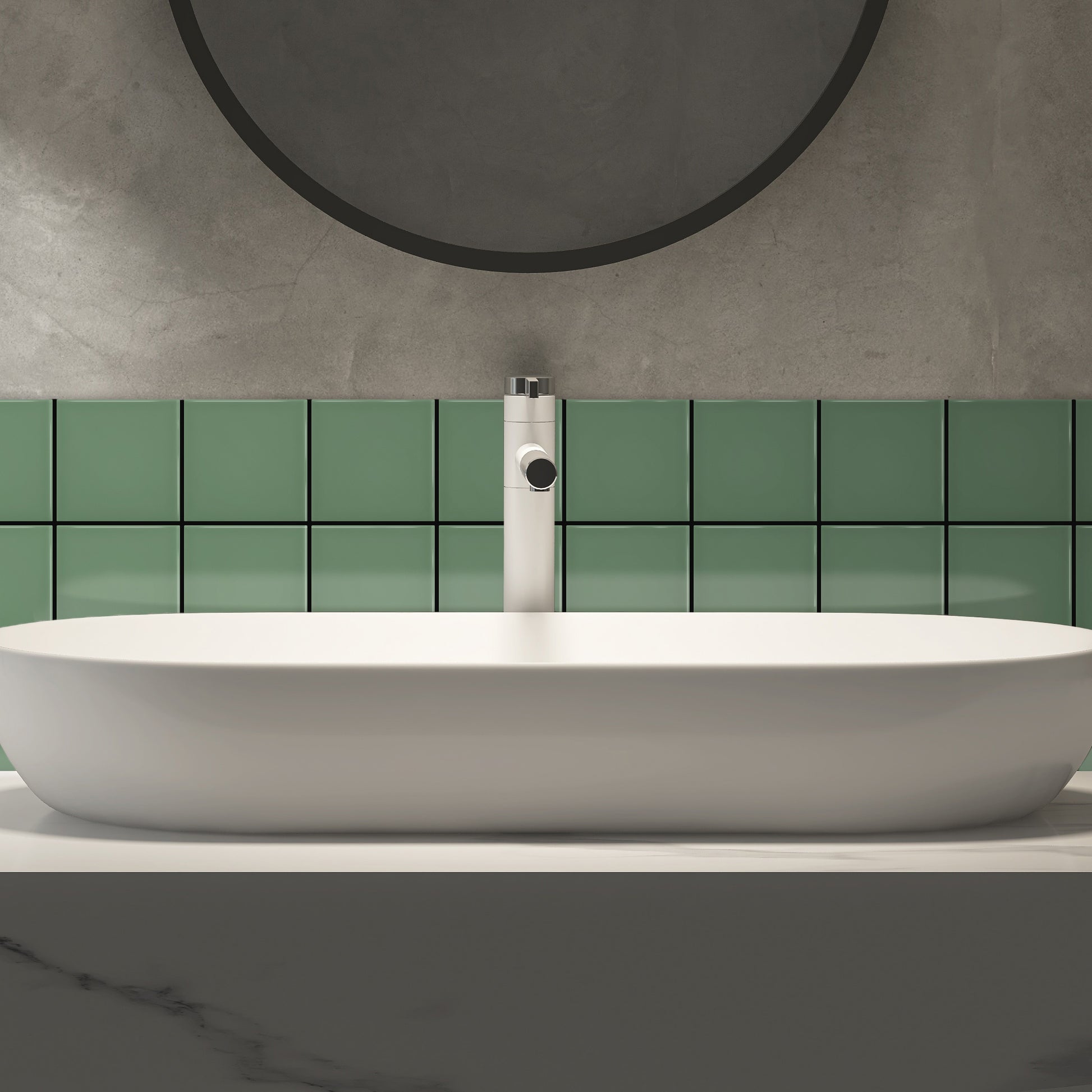 Bano-con-Azulejo-color-verde-oscuro