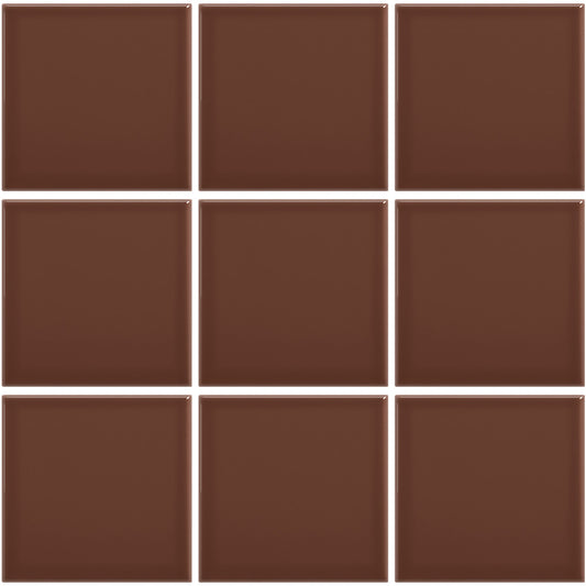 Mosaico-Azulejo-color-marron-brillo