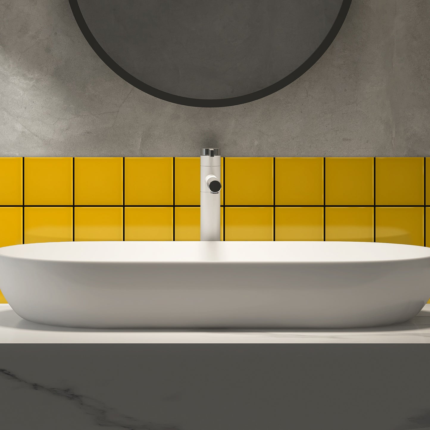 Azulejo 10x10 cm Color Amarillo Mostaza Brillo acabado Liso