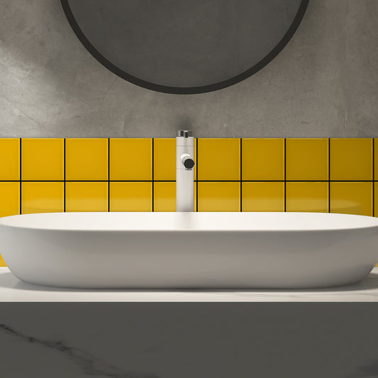 Azulejo 10x10 cm Color Amarillo Mostaza Brillo acabado Liso