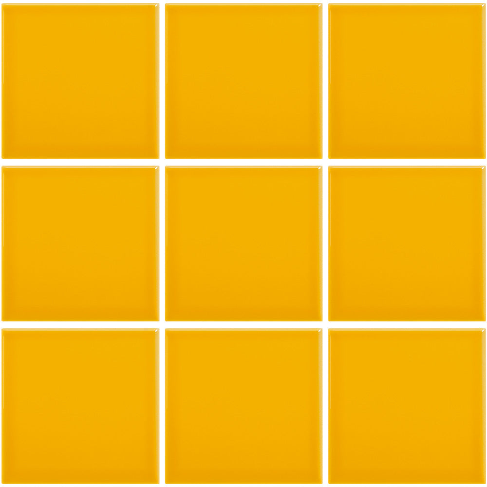 Azulejo 10x10 cm Color Amarillo Mostaza Brillo acabado Liso