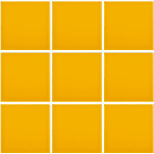 Azulejo 10x10 cm Color Amarillo Mostaza Brillo acabado Liso